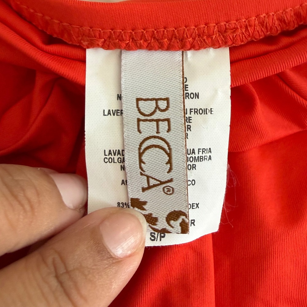 BECCA Red Macrame Cage Halter Bikini Set Medium Y2K Resort Swimsuit NWT - Picture 3 of 5